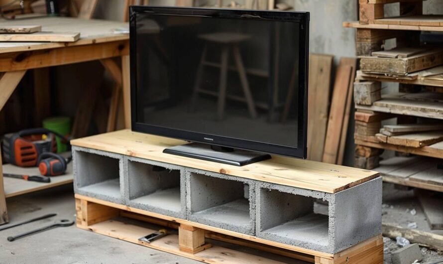 Comment fabriquer un meuble TV en parpaing et bois : un guide éducatif