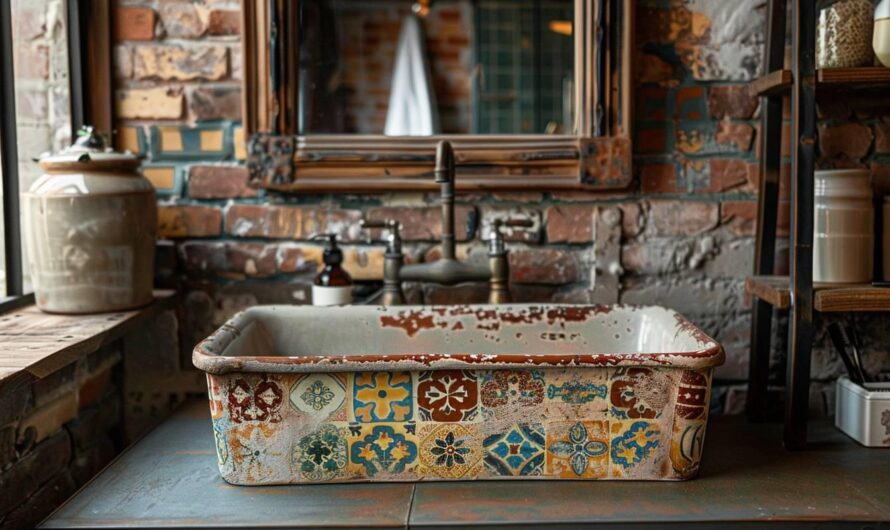 Comment intégrer des éléments de céramique récupérés dans une salle de bain ?